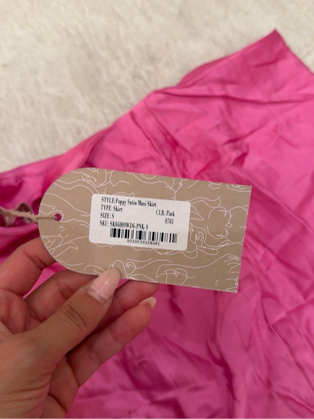 Meshki Poppy Satin Maxi Skirt in Pink - Picture 4 of 4